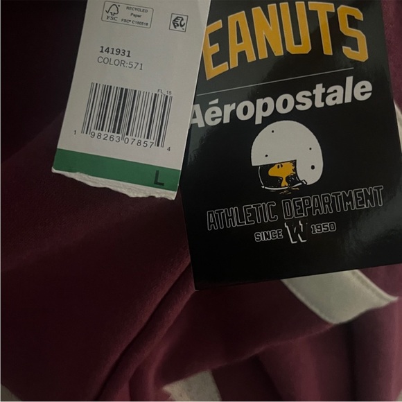 Peanuts Snoopy Varsity Cropped Hoodie Sweatshirt NWT Large - Picture 6 of 6